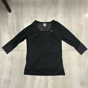 Nike Women's Black Long Sleeve Tee with Gray Accents